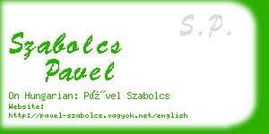 szabolcs pavel business card